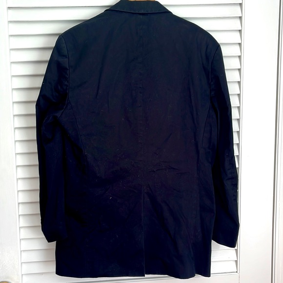 Kenneth Cole New York Cotton Single Button Blazer Jacket in Blue Black - Picture 2 of 4
